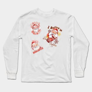 Vintage Santa Claus Stickers Pack Long Sleeve T-Shirt